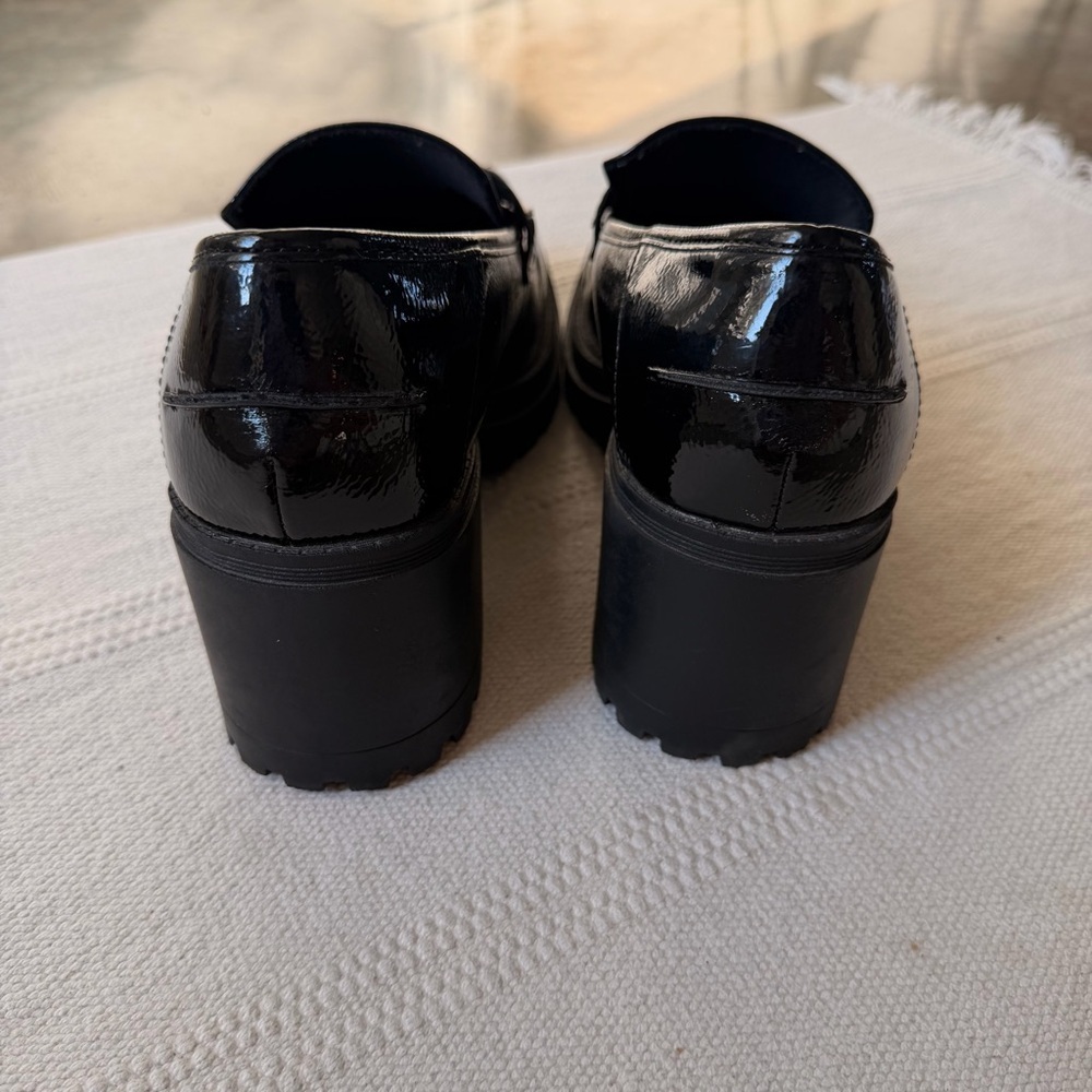 Seychelles Black Patent Chunky Lug Sole Loafers Platform Heels Women’s 11 - Picture 7 of 12